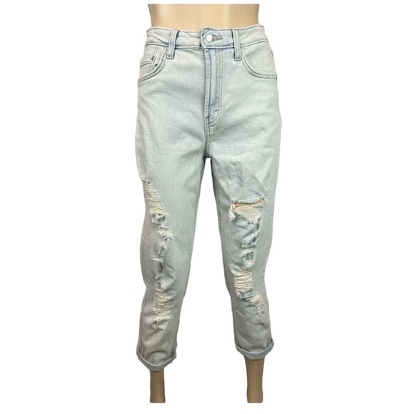 Wild Fable Highest Rise Mom Jeans Size 2 Light Distressed Denim 80s 90s - Picture 2 of 13